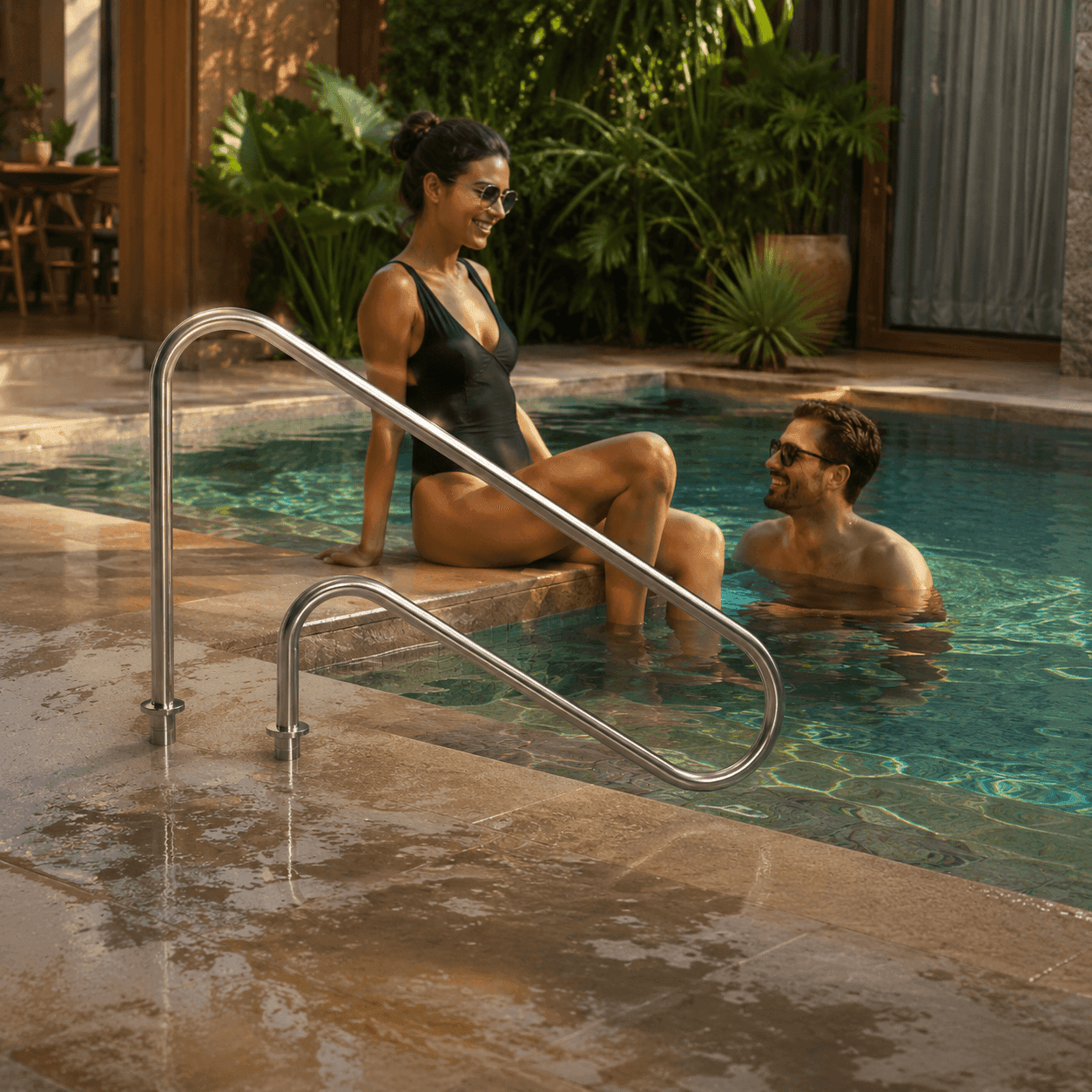 Corrimão Ilha Grande Inox 304 — Cascata para Piscina