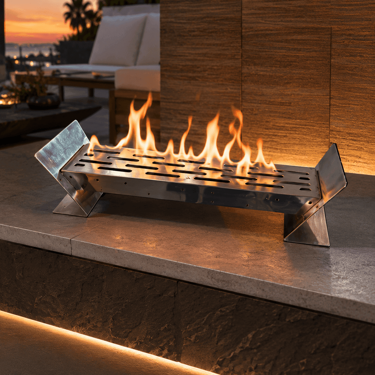 Lareira em V Inox 304 — Cascata para Piscina
