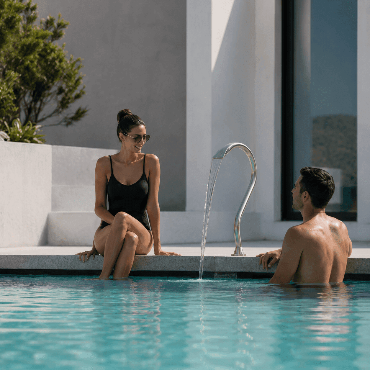 Cascata Tubular Splash 60cm Inox 304 — Cascata para Piscina