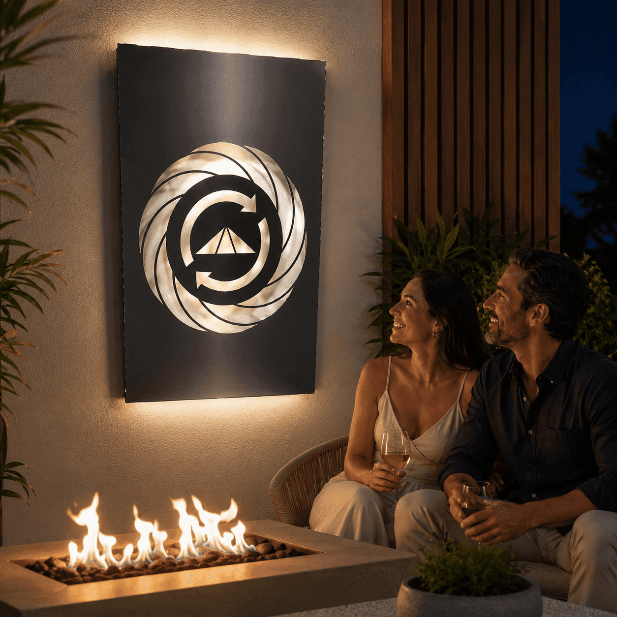 Quadro Turbilhão Prosperador em Aço Carbono — Cascata para Piscina