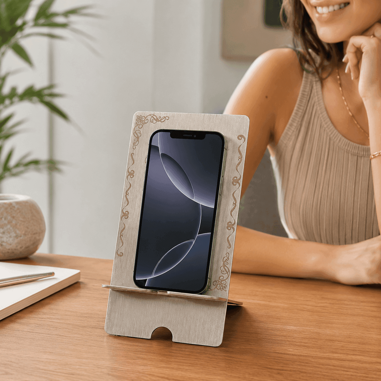 Suporte Celular e Notebook Personalizado Inox 304 — Cascata para Piscina